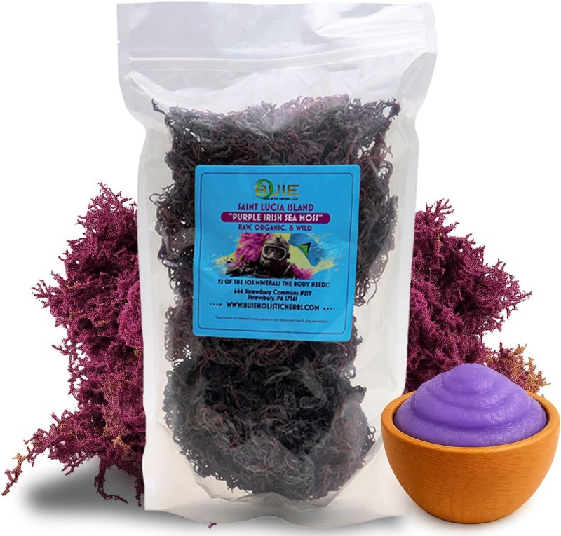 buie_holistic_herbs BUIE HOLISTIC HERBS Purple Irish Sea Moss - Organic Raw Sea Moss, 8 oz - Image 1